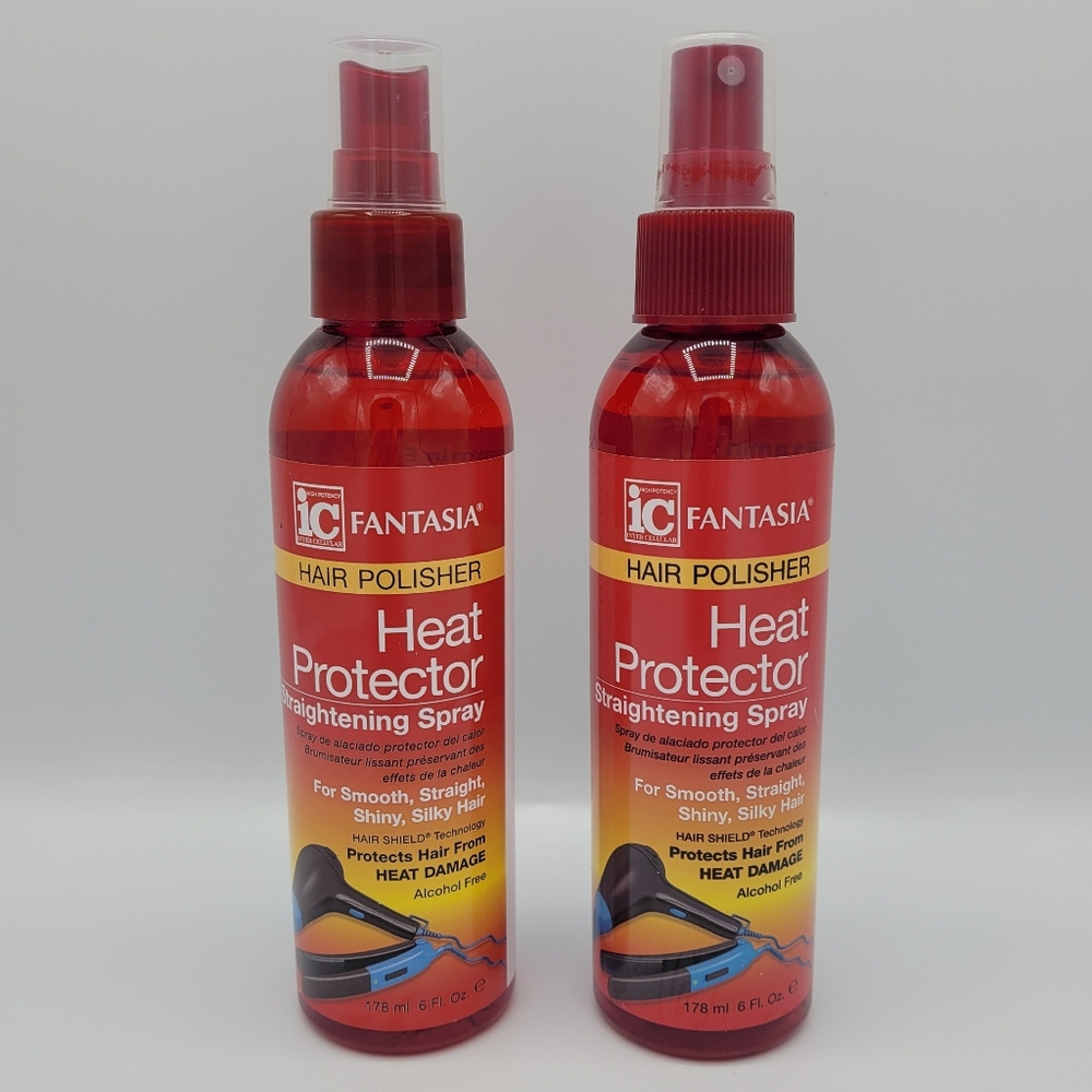 IC Fantasia Hair Polisher Heat Protector Straightening Spray 6 fl oz (2 Pack)